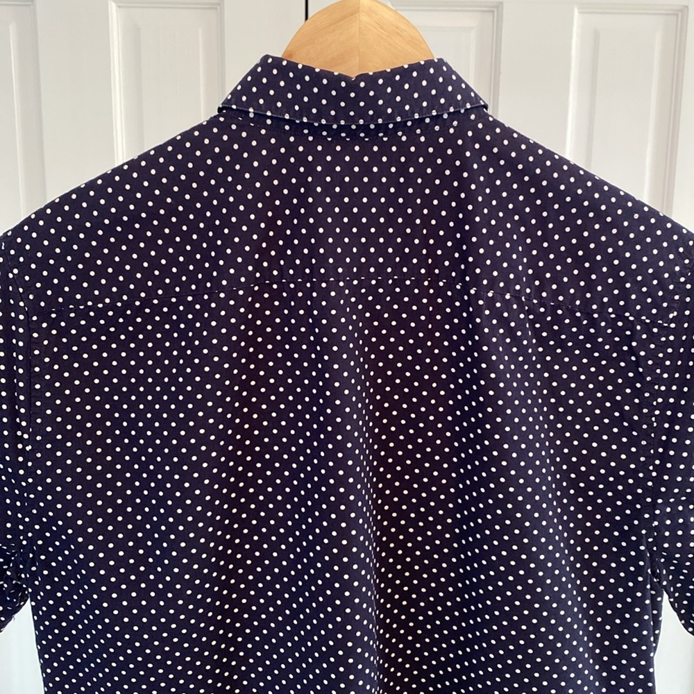 H&M / Men’s Short Sleeve Shirt / Navy Polka Dot / Medium - Picture 4 of 8
